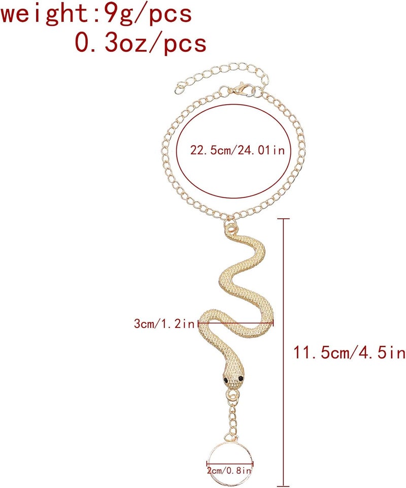 CSIYANJRY99 Snake Hand Chain Bracelet Snake Chain Finger Ring Bracelet Slave Chain Hand Harness Bracelet Snake Pearl Friendship Bracelet Jewelry Accessories - Image 4